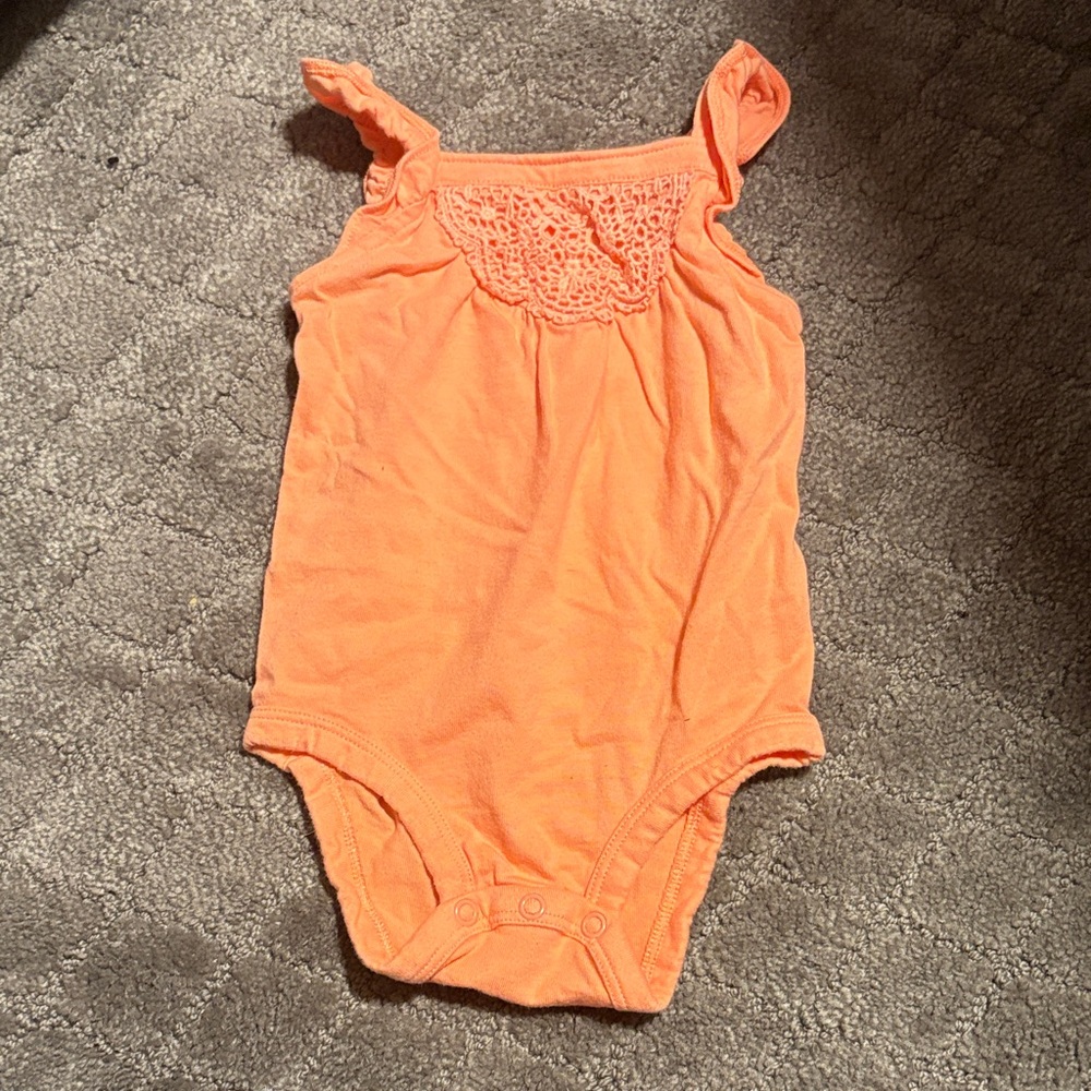 Carter's Orange Lace Detail Bodysuit